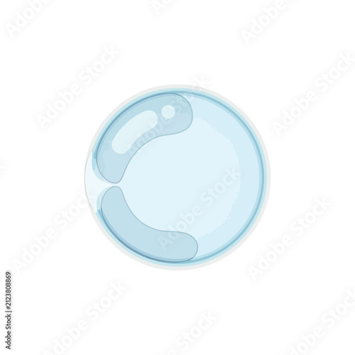 Blue medical icon representing a biological cell or microscopic organism structure