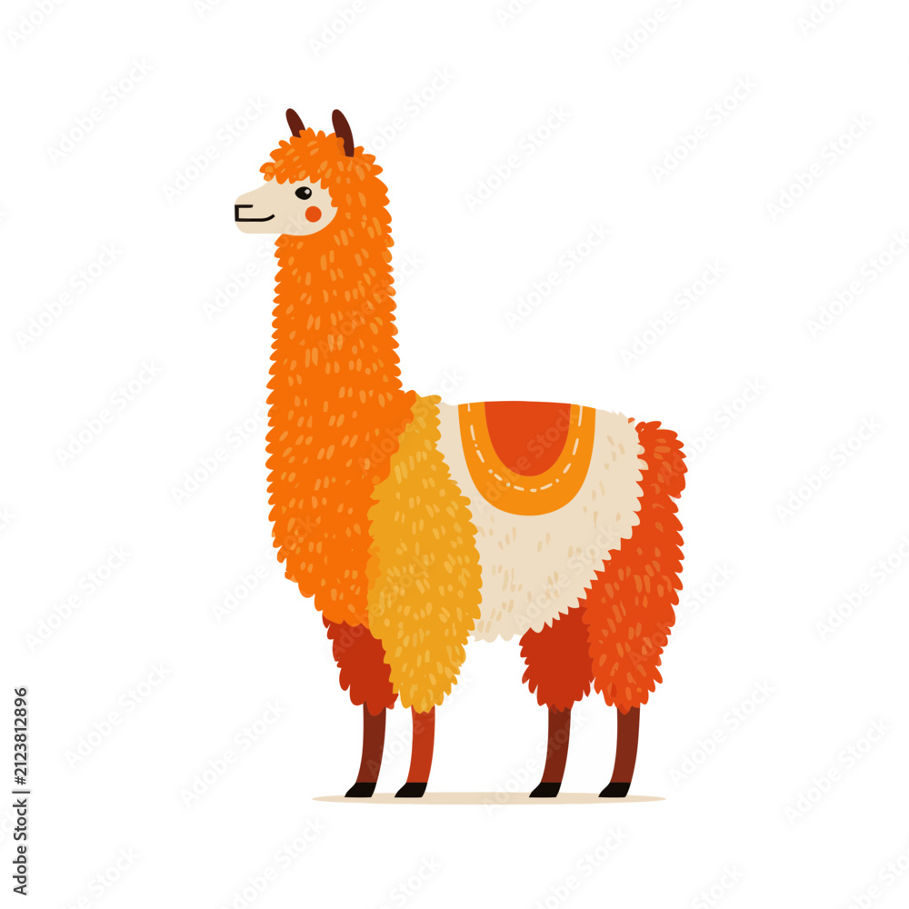 Obraz premium Vibrant Colorful Llama Illustration Isolated
