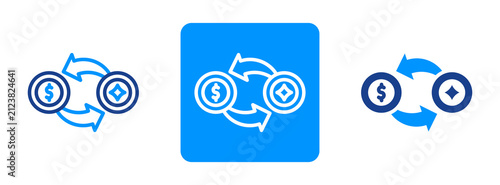 Fotografie Token Exchange Icon In Dual Tone Style