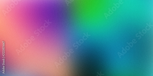 Принти на полотні Abstract grainy gradient background with vivid transitions of purple green and t