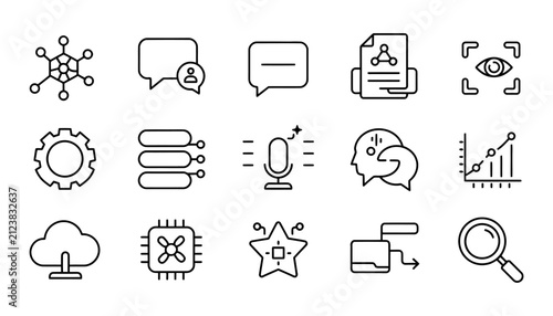 icon pack containing unique artificial intelligence and machine learning icons