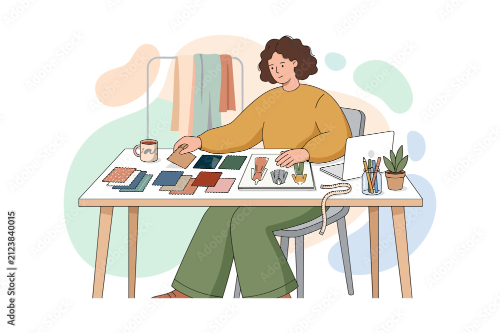 Fototapeta premium Fashion Designer At Work