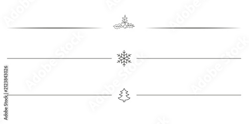 Text dividers vector  transparent background PNG set  Christmas symbols elegant book page decoration elements calligraphic flourish borders vintage ornament vignettes wedding invitation design accents
