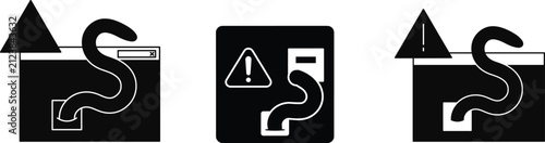PrintComputer Worm Malware Virus Vector Icon Set Depicting Cybersecurity Breach Warning Sign and System Infection Alert Concept