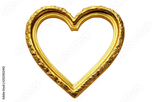 Gold Textured Heart Shape With Ornate Edges Against Black Background