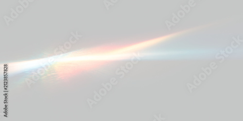 Abstract background with colorful light flare and glowing vibrant rays on black on transparent background
