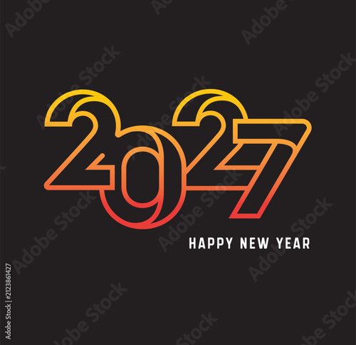 modern 2027 luxury line digital number design