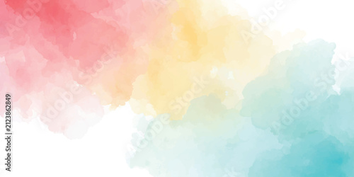 Soft Pastel Watercolor Splash Texture on White Background