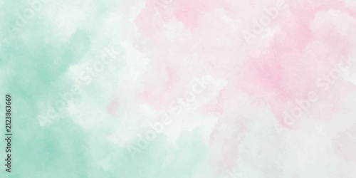 Abstract Pastel Pink and Mint Green Watercolor Wash Texture Background