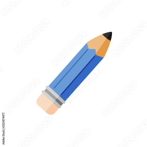 blue pencil with eraser vector illutration for graphic design