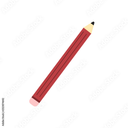 red pencil isolated on white vector illustration for graphic design