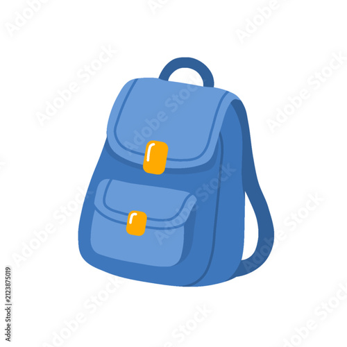 blue school bag vector illustration for graphic design