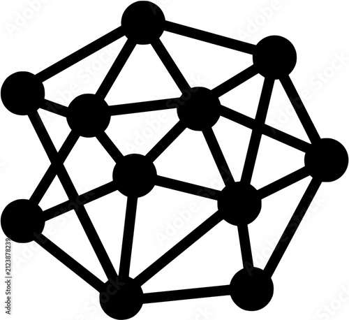 Neural network icon, AI technology symbol
