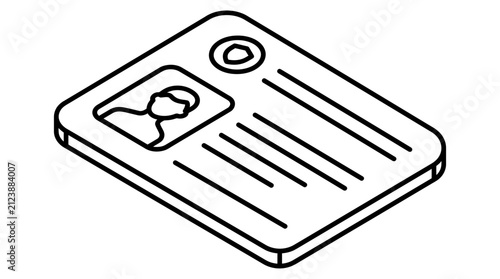 Identification card with photo and lines for text information