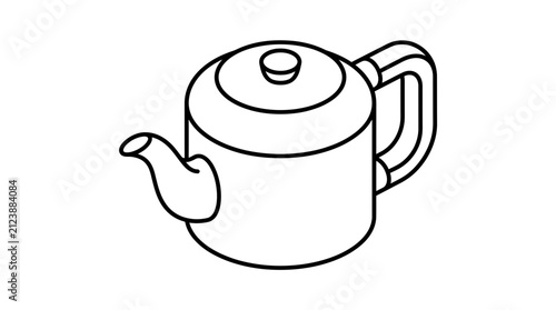 Simple outline teapot icon for beverage preparation and serving