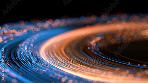 Swirling luminous energy streams form a vibrant, glowing circular pathway