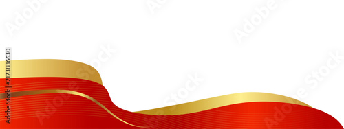Gradient golden and a deep red border, footer vector illustration