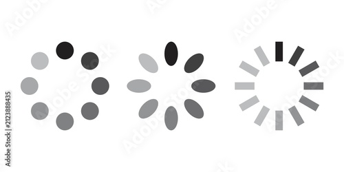 Quadro su tela Loading icons vector set with circular spinner indicators, web buffering progres