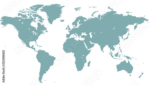 World map. Grey modern vector map. Silhouette map