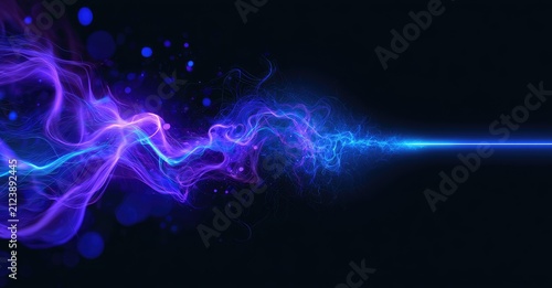 Abstract luminous energy streams erupting from a bright linear source