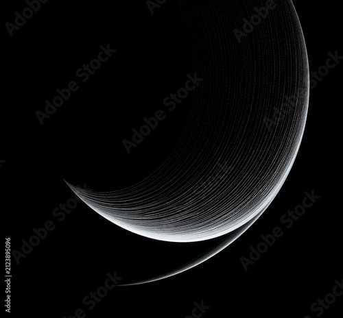 Abstract flowing white lines against deep black background, elegant curves