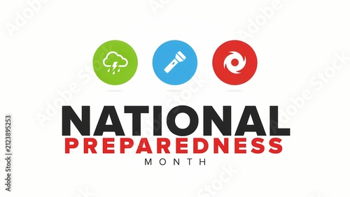 National Preparedness Month graphic with emergency icons banner