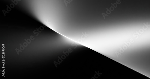 Abstract gradient of light and shadow, sharp dividing line, ethereal glow