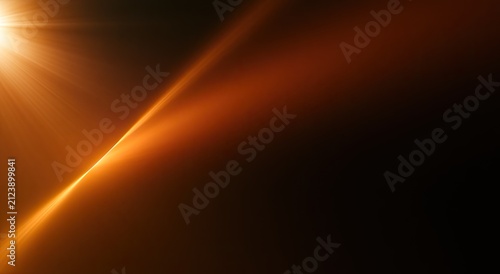Fiery light beam pierces dark, creating glowing abstract streaks and flares