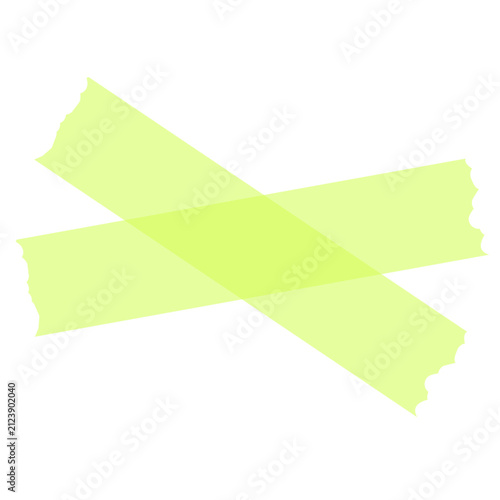 Crossed Pieces of Green Adhesive Tape