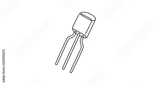 Quadro su tela Transistor Electronic Component Continuous Line Art Drawing