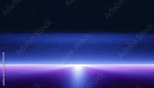Abstract horizon with glowing light and layered color bands