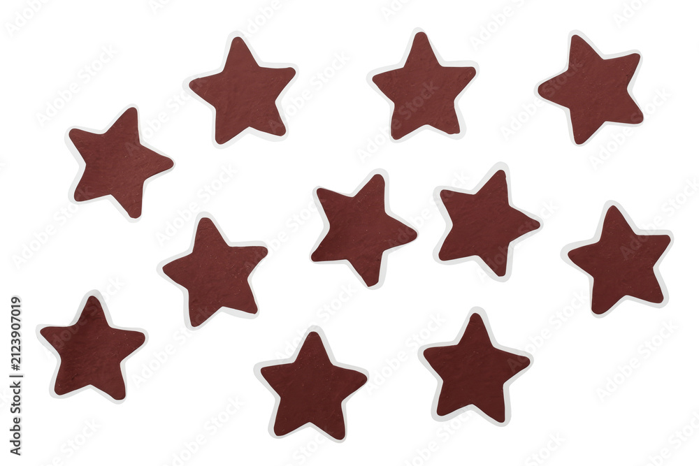 Obraz premium Collection of glossy red stars with pale borders