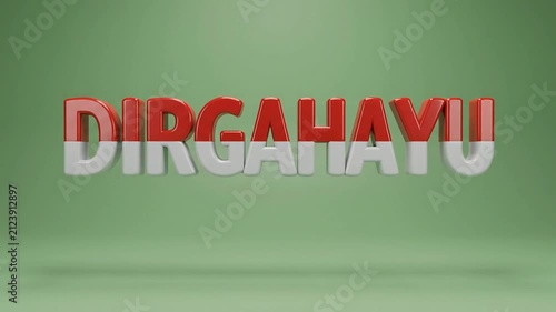Indonesia Independence Day Dirgahayu 3D text celebration typography