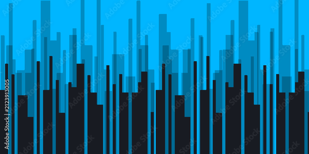 Fototapeta premium Abstract blue and black wave equalizer data visualization background
