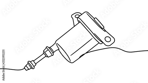 Tattoo machine illustration on white background.