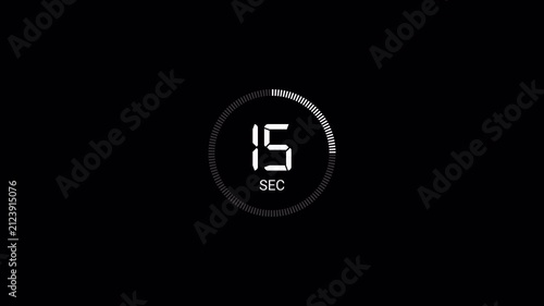20 second countdown video animation, twwnty secound countdown timer, moderan countdown animation of 20 sec on transparent background with alpha channel.