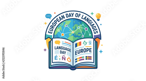 Bild auf Leinwand European Day of Languages Celebration Illustration