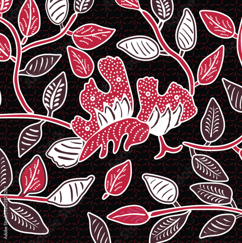 indonesian batik. indonesian batik pattern vector. Batik Indonesian: is a technique of wax-resist dyeing applied to whole cloth, or cloth made using this technique originated from Indonesia.