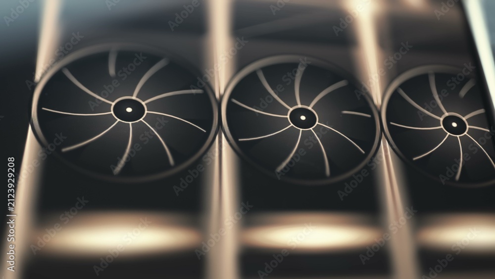 Fotografía Three GPU Cooling Fans in Accelerator Array