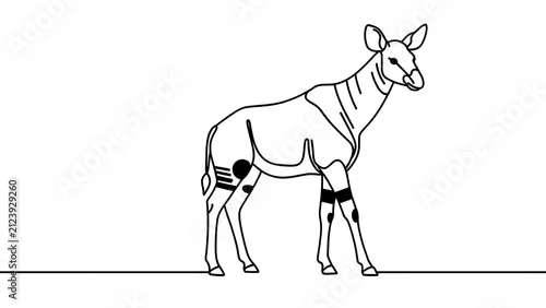 Obraz Okapi illustration on white background.
