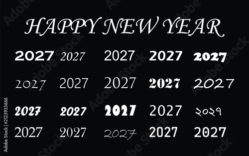 Happy New Year 2027 celebration greeting card