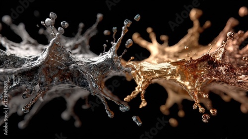 Dynamic Splash of Metallic Paint in Motion.