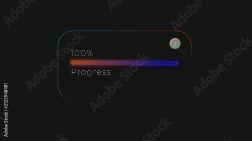Loading process reaching 100% against a futuristic background.
Webpage interface, data loading, cybersecurity concept.