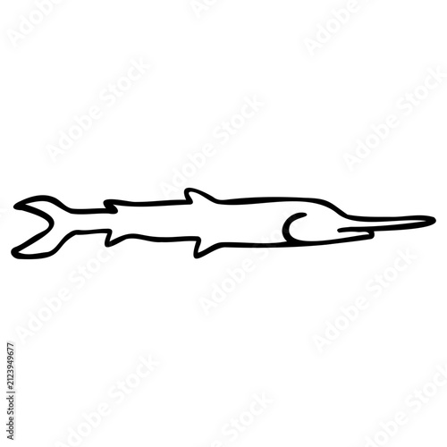 Fish Skeleton Line Icon – Outline Vector Illustration