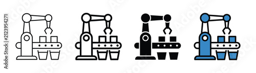 Flat vector illustration of an automated sorter machine, package sorting conveyor belt, and logistics distribution system for warehouse, fulfillment, and industrial factory layouts.