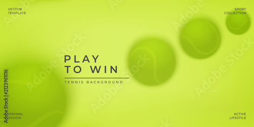 Modern tennis background with soft gradient tennis balls arranged diagonally and clean typography. Minimal sports vector template with copy space for banners and promotions.