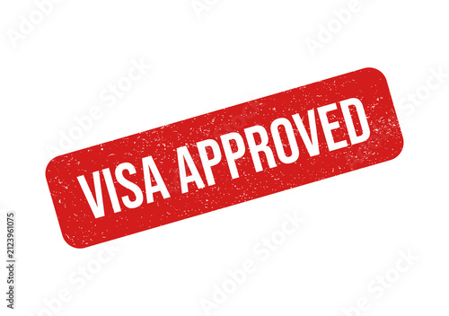 Photography Red visa approved stamp with white text isolated on transparent background