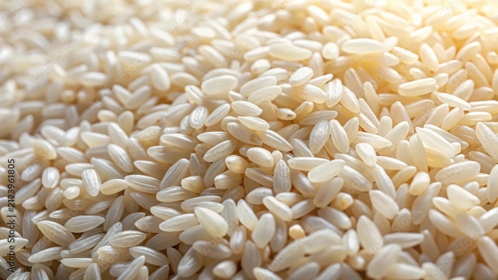 Obraz premium White rice grain texture background natural long