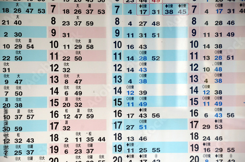 駅の時刻表