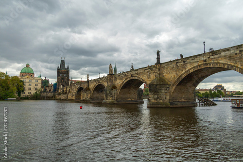 Photography Historic Charles Bridge spanning the Vltava River in Prague